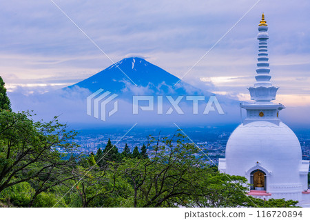 [靜岡縣] 夏季黃昏的富士佛塔和富士山 116720894
