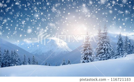 Winter snow crystal light sparkling image background material 116721183