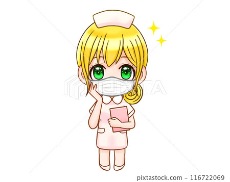 戴著口罩的可愛護士赤壁人物插畫素材 戴著口罩的可愛護士赤壁人物插畫素材 116722069