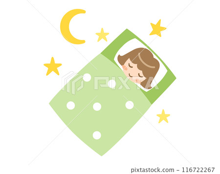 Illustrations of sleeping children and people 116722267