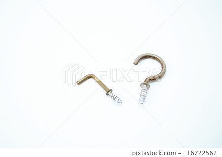 A row of hooks showing signs of wear A row of hooks showing signs of wear 116722562
