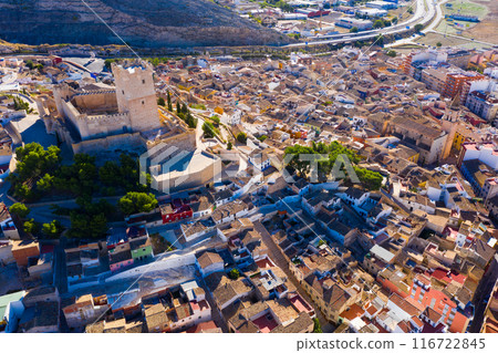 View of Villena cityscape and Atalaya castle 116722845