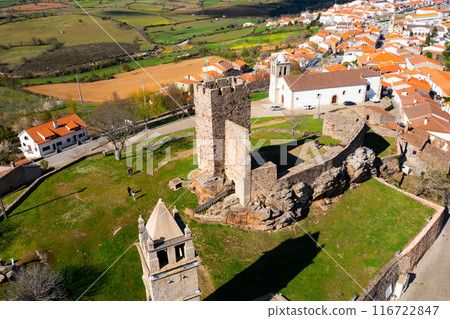 View from drone of Mogadouro municipality, Portugal 116722847