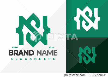 Letter Ns or Sn Leaf Logo design vector symbol icon illustration Letter Ns or Sn Leaf Logo design vector symbol icon illustration 116722861
