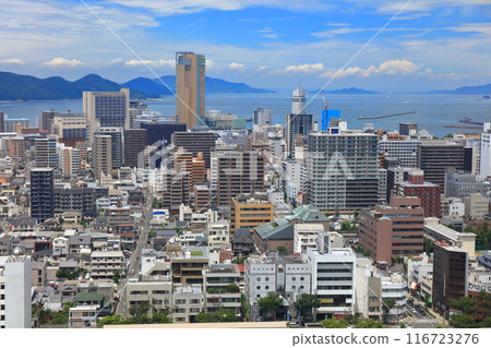 [Kagawa Prefecture] Takamatsu cityscape as seen from the Kagawa Prefectural Office (Sunport Takamatsu) 116723276