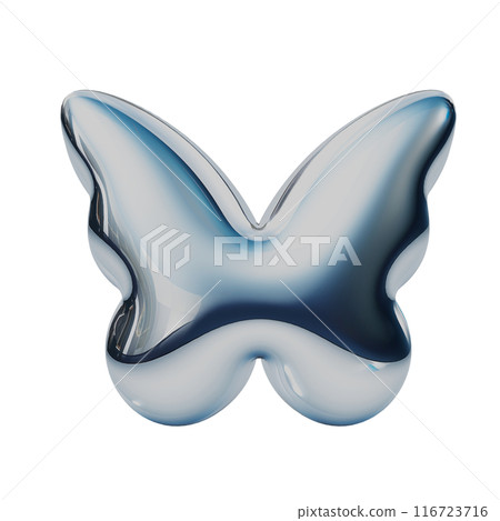 Metallic butterfly icon 116723716