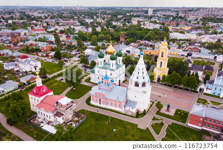 Picturesque view from height of the Kolomna Kremlin. Kolomna city. 116723754