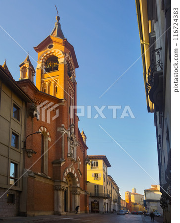 Asti street with Sanctuary of San Giuseppe 116724383