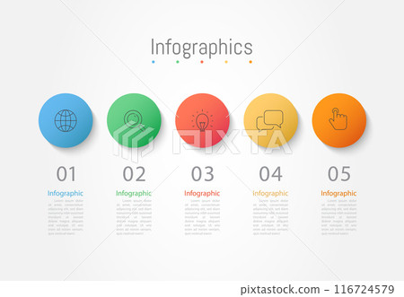 Infographic 5 options design elements for your business data. Vector Illustration. Infographic 5 options design elements for your business data. Vector Illustration. 116724579