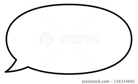 語音氣泡單一簡單插圖向量橢圓白色黑色邊框 116724692