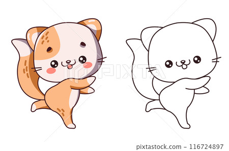 Happy little mouse dancing cartoon character coloring page Happy little mouse dancing cartoon character coloring page 116724897