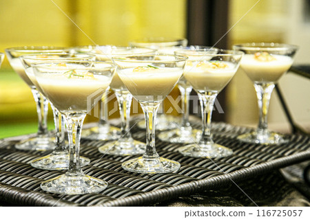 Fruit parfait topped with fruit jelly Fruit parfait topped with fruit jelly 116725057