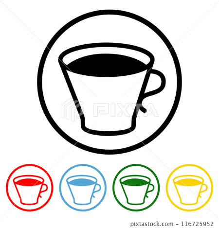 Hot Coffee icon vector illustration design element with four color variations. Hot Coffee icon Isolated on White Background. Vector illustration. All in a single layer. Elements for design. Hot Coffee Hot Coffee icon vector illustration design element with four color variations. Hot Coffee icon Isolated on White Background. Vector illustration. All in a single layer. Elements for design. Hot Coffee 116725952