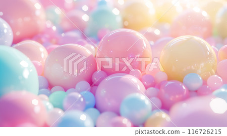 Pastel colored ball background AI generated image 116726215