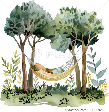 a hammock in the forest 116726419