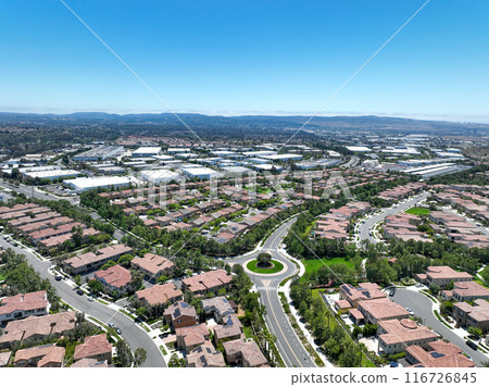 Aerial view of identical condominium houses in Lake Forest, California Aerial view of identical condominium houses in Lake Forest, California 116726845