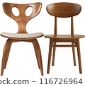 wooden table set isolated on white 116726964