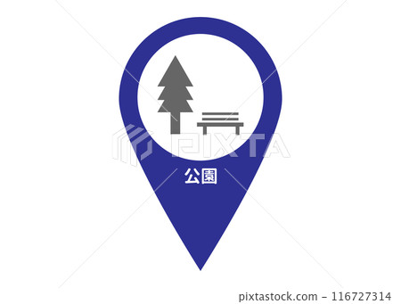 地圖別針公園標記象形圖地圖符號插圖 地圖別針公園標記象形圖地圖符號插圖 116727314