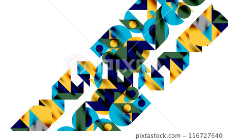 Neo memphis geometric pattern with circles, squares and lines. Pop art abstract background for covers, banners, flyers and posters and other templates Neo memphis geometric pattern with circles, squares and lines. Pop art abstract background for covers, banners, flyers and posters and other templates 116727640