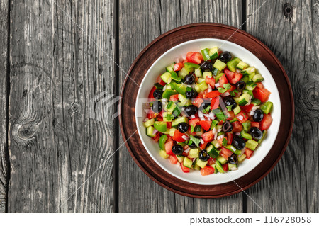 Turkish Shepherd Salad, Coban Salatasi in a bowl Turkish Shepherd Salad, Coban Salatasi in a bowl 116728058