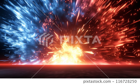 「紅藍能量的相對戰。」<AI生成素材> 116728250