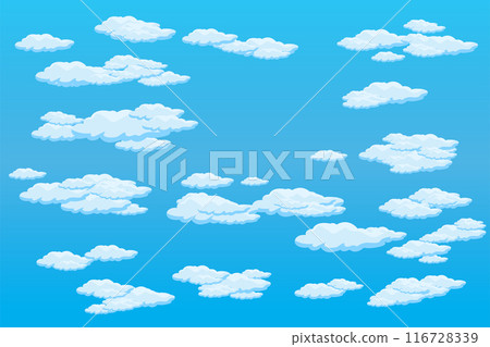 Cloud sky scene background vector simple cloud illustration template design 116728339