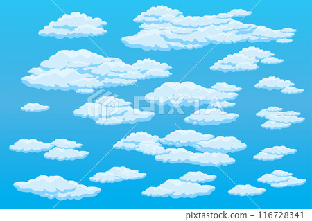 Cloud sky scene background vector simple cloud illustration template design 116728341