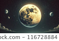 Moon in the night sky 116728884