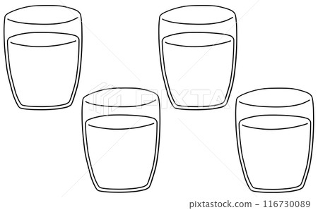 Loose and simple drink set, line drawing Loose and simple drink set, line drawing 116730089