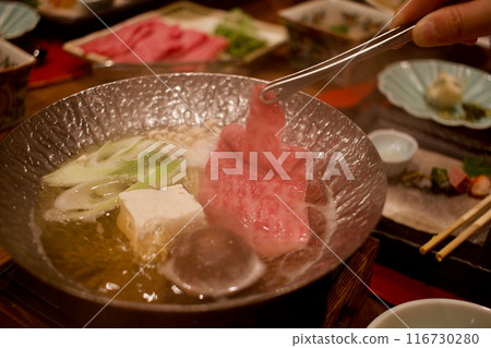 Hida beef shabu-shabu at a ryokan in Gero Onsen 116730280