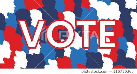 Diversity in voters. Vote banner. Us elections. Diversity in voters. Vote banner. Us elections. 116730363