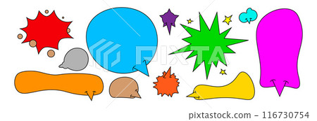 Empty colored bubbles for text. 116730754