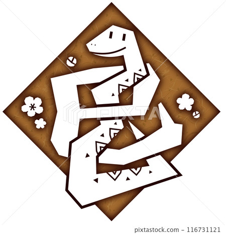Snake, cutout, diamond, brown Snake, cutout, diamond, brown 116731121