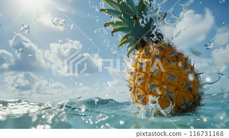 Pineapple with splashes 116731168