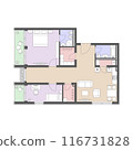Furnished apartment plan 116731828