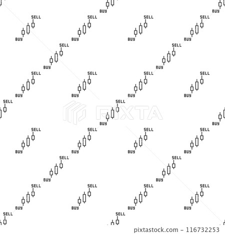 Buy and Sell Candlestick Chart vector seamless pattern in thin line style 116732253