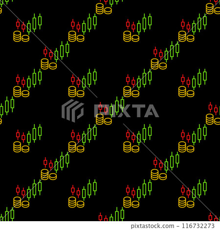 Coins with Candlestick Charts vector Technical Analysis seamless pattern in outline style Coins with Candlestick Charts vector Technical Analysis seamless pattern in outline style 116732273
