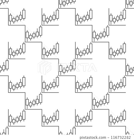 Cryptocurrency analysis vector thin line seamless pattern 116732282