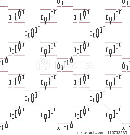 Cryptocurrency Candlestick Charts vector Technical Analysis seamless pattern in outline style 116732285