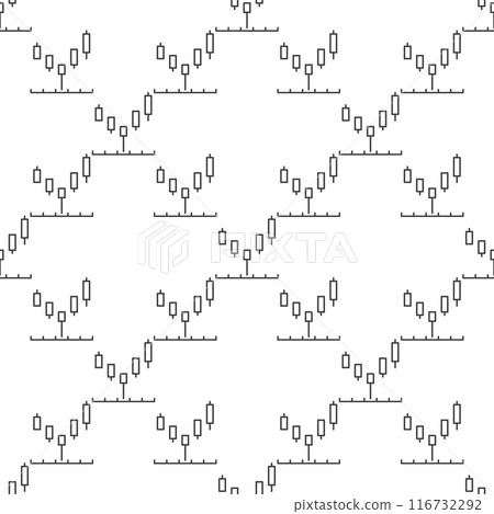 Hammer Candlestick chart vector linear seamless pattern 116732292