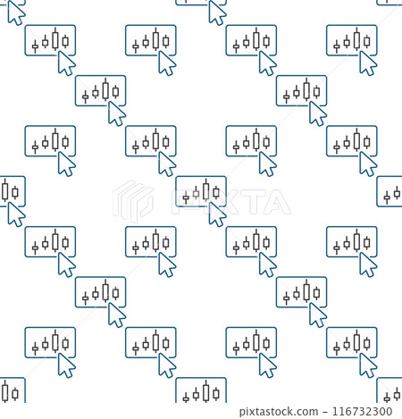 Mouse cursor on Candlestick Chart vector outline seamless pattern Mouse cursor on Candlestick Chart vector outline seamless pattern 116732300