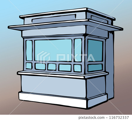 Shop stall. Vector drawing kiosk 116732337