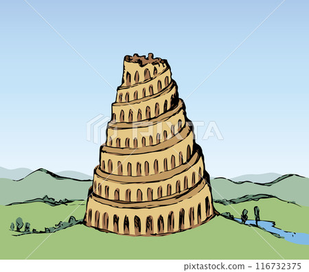 Tower of Babel. Vector drawing 116732375
