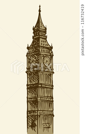 Big Ben. Vector drawing Big Ben. Vector drawing 116732419