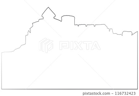 Ancient city on rock. Vector drawing Ancient city on rock. Vector drawing 116732423