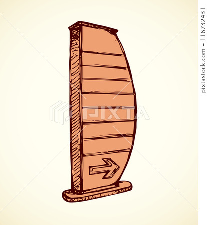 Blank gas station price sign. Vector drawing 116732431