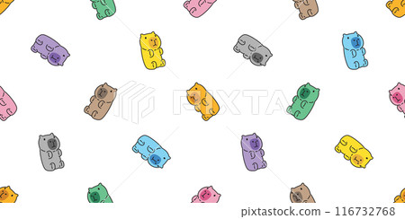 capybara seamless pattern jelly gummy vector gelatin fruity cartoon pet doodle animal gift wrapping paper tile background repeat wallpaper illustration scarf isolated design 116732768