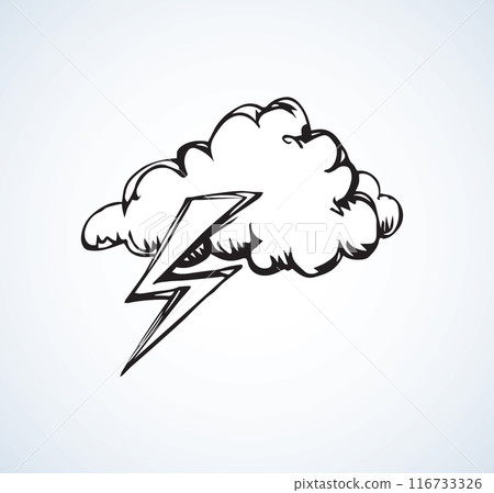 Cloud with lightning. Vector illustration Cloud with lightning. Vector illustration 116733326
