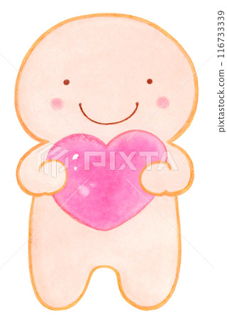 Human with a pink heart 116733339
