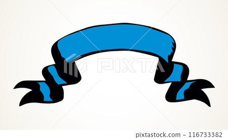 Waving banner for the inscription. Vector drawing Waving banner for the inscription. Vector drawing 116733382